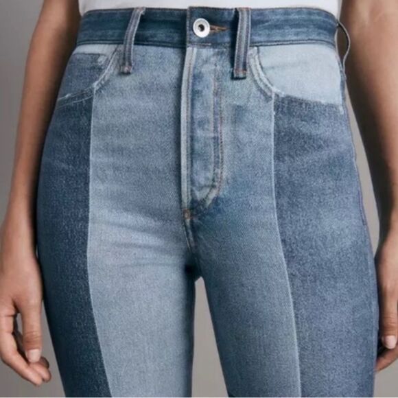 RAG & BONE Jeans MIRAMAR NWT Stretch Nina Cigarette Byron Printed Cotton Size 24 - Picture 2 of 13